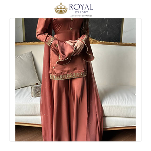 Colección de Trajes Sharara de Alta Costura con Bordado de Lentejuelas, en Seda Crepé Natural, de Última Tendencia y la Mejor Calidad - Product Image 4