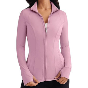 Custom <b>Women's</b> Full Zip Breathable <b>Waterproof</b> Sports Track <b>Jacket</b> Regular Fit Button Collar <b>Running</b> Lightweight Soft Fabric - Product Image 5