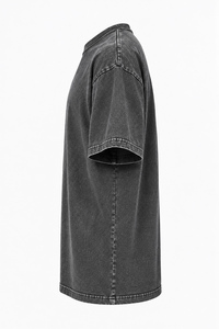 T-shirt Sunfade 100% Coton Tricoté Anti-Plis Coupe Oversize Lavage Vintage Streetwear Personnalisé OEM - Product Image 4