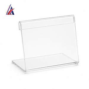 Meilleure Vente – Support d'étiquettes de prix incliné en acrylique transparent, moderne, en forme de L, 60x45mm, lot de 50 pièces, pré-assemblé - Product Image 4