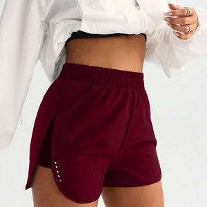 FASMIC INTERNATIONAL <b>Women's</b> High <b>Waist</b> Solid Color Sporty <b>Shorts</b> Breathable Terry Knitted Spandex Polyester <b>Elastic</b> <b>Waist</b> Loose - Product Image 3