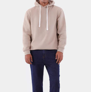 เสื้อฮู้ดดี้โอเวอร์ไซส์แฟชั่นสตรีทแวร์ผู้ชายสีดำผ้าฝ้ายผสมสแปนเด็กซ์ออร์แกนิคแบบมีกระเป๋าสำหรับฤดูหนาวแบบยูนิเซ็กซ์สีพื้น - Product Image 1