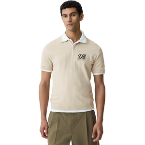 Polo de Punto Texturizado de Corte Ajustado para Hombre, Camiseta de Manga Corta con Cuello, Suave y Transpirable, Informal, con Logotipo Personalizado, OEM, ODM, Premium - Product Image 1