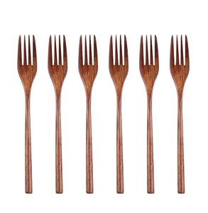 Ensemble de fourchettes en bois d'acacia de grande taille - Prix abordable - Ustensiles de table pour mariage - Fourchettes en bois naturel - Respectueuses de l'environnement - Product Image 4