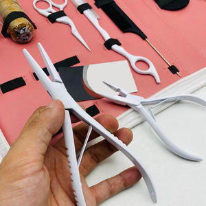 Professional Stainless Steel Hair <b>Extension</b> & <b>Beading</b> Tool Kit Set with Plier and Needle for Hand Tied <b>Extensions</b> - Product Image 6
