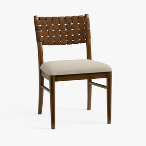 Modern Upholstered <b>Dining</b> <b>Chair</b> With Wood Frame And Linen Seat <b>Midcentury</b> Design For Home Use - Product Image 1