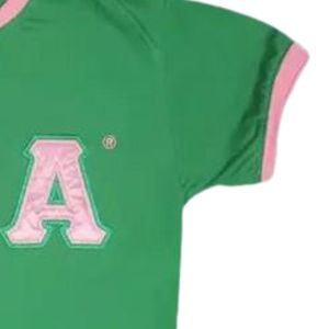 เสื้อยืดแขนสั้นสีเขียวสำหรับผู้หญิง แต่งแถบสีชมพู ปักตัวอักษรด้วยผ้าเชนิลล์ ผ้าฝ้ายลำลอง แฟชั่นฤดูร้อน เนื้อผ้านุ่ม สวมใส่สบายทุกวัน - Product Image 2
