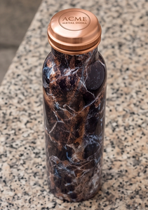 Luxurious Marble Print Pure Copper <b>Bottle</b> Leakproof Modern Minimalist Style For Daily Hydration Travel Gym Yoga Office And Yoga - Product Image 3