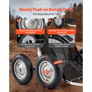 Carrello da Caccia Pieghevole per Tutti i Terreni con Ammortizzatori, Capacità 500 Libbre, per Trasporto Cervi e Attrezzatura da Campeggio - Product Image 3