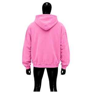 เสื้อฮู้ดซิปสีชมพูขายดี พร้อมลายกราฟิกสีน้ำเงิน สตรีทแวร์ ยูนิเซ็กส์ ผ้าฟลีซ แขนยาว ใส่ได้ทุกวัน เหมาะกับฤดูใบไม้ผลิ ชุดลำลอง - Product Image 2