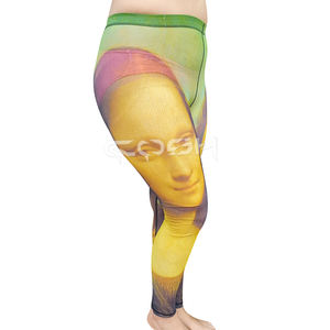 Fabricant de leggings imprimés Mona Lisa, coupe ajustée, haute élasticité, style artistique, sur mesure OEM - Product Image 3