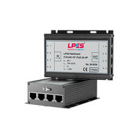 Pelindung Lonjakan Ethernet 24V PoE RJ45 Cat5 100Mbps, Unit Antarmuka Jalur Data Jaringan LAN Inline dengan Proteksi Petir