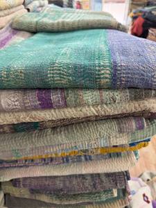Vintage Kantha <b>Quilt</b> Hand Stitched Cotton <b>Throw</b> – Boho Bedspread – Reversible Kantha Blanket – Rustic Minimal Home Decor - Product Image 4