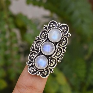 Moonstone <b>Ring</b> 925 Sterling <b>Silver</b> Handmade Gemstone Jewelry Elegant <b>Statement</b> eco friendly jewelry <b>Ring</b> for Women Gift - Product Image 2