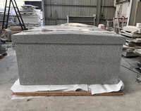 Mausolées doubles en granit gris G614 du Cambodge pour cimetière, cryptes associées, design simple et privé pour deux personnes