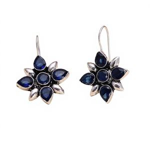 Pendientes Colgantes de Latón Plateado Antiguo con Engaste Étnico, Hechos a Mano, Joyería de Fiesta, Regalo para Mujer - Product Image 1