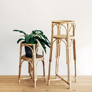 Support de plante pour balcon, étagère pour pot de fleurs, support de sol en rotin, accessoires de jardin, étagères pour plantes - Product Image 5