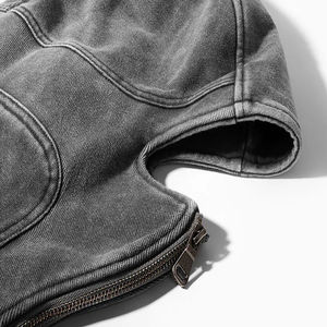 Sweat à capuche oversize avec masque intégré, unisexe, streetwear, pull tendance, design personnalisé, effet délavé, 100% coton - Product Image 4