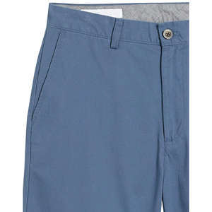 Men's Blue Cotton Bermuda Shorts Mid Waist Casual Breathable With Pockets Button Fly Solid Color Oxford Weave - Product Image 6