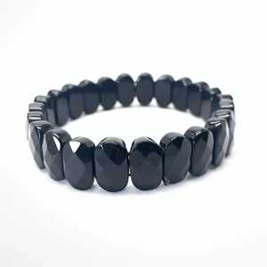 MN Exports Women's Purple Natural <b>Stone</b> Imitation Pearl Oval Beaded Stretch Lovers Shape Christian Bangle Charm <b>Bracelet</b> Fashion - Product Image 5