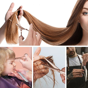 Professional Luxury Stainless Steel <b>Mirror</b> Polished Barber Scissors Adjustable Tension Screw <b>Lightweight</b> Design Reasonable Price - Product Image 4