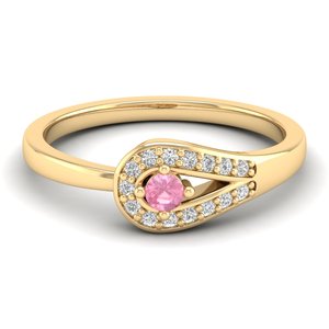 REYES Minimalist 925 Sterling Silver Pink Morganite Gemstone Rings Round Brilliant Cut 0.11 Carat Moissanite Fine Jewelry - Product Image 6