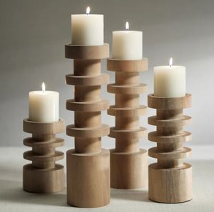Heritage Wood <b>Candle</b> Stand Column Shape Home Decoration Made by Hand India Handmade <b>Candle</b> Stand <b>Set</b> - Product Image 1