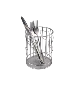 Silver Wired Spoon Knife Holder Flatware Tabletop Kitchenware Metal Utensil Holder Storage <b>Rack</b> for <b>Kitchen</b> Cutlery Storage - Product Image 1