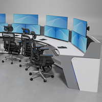 Système de console de salle de contrôle modulaire, poste de travail, bureau de console, mobilier de contrôle pour centre d'urgence 911 et diffusion, fabricant de conception