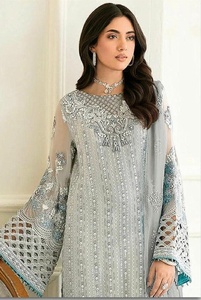 ชุดสัลวาร์ คามีซ ฟอกซ์ จอร์เจตต์ แบบเย็บกึ่งสำเร็จ พร้อมงานปักและงานประดับด้วยลูกปัด ความยาวระดับกลาง สไตล์ทันสมัย เหมาะสำหรับงานแต่งงาน งานดิวาลี และงานพรอม - Product Image 2