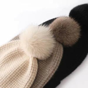 Pom Pom Beanie Hat USA Style <b>Winter</b> Knit <b>Cap</b> Soft Cuffed Casual Street Fashion Warm Outdoor Headwear - Product Image 5