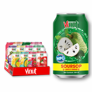 VINUT 330ml Boisson au jus de corossol sans sucre OEM/ODM Échantillon gratuit de marque privée à prix d'usine du fabricant vietnamien - Product Image 1