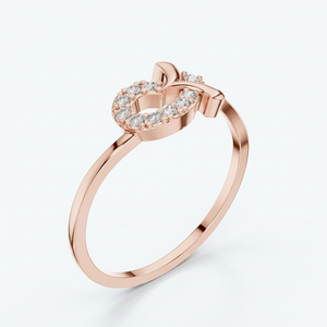 Bague de fiançailles en or rose pour femme avec diamant de laboratoire, design cœur et halo, certifiée IGI, bijoux de mariée pour fête, mariage, cadeau - Product Image 1