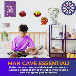 Support mural multifonctionnel en polypropylène en forme de main pour ballons de football, volleyball et rugby - Product Image 4