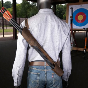 Sacoche de tir à l'arc en cuir haut de gamme pour l'extérieur, faite à la main, avec coutures robustes, ceinture réglable, équipement confortable pour la chasse et l'entraînement - Product Image 3