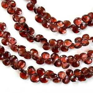 ลูกปัดโกเมนธรรมชาติจากโมซัมบิกทรงหัวใจเหลี่ยมเพชรพลอย ขนาด 5-6 มม. สำหรับทำเครื่องประดับ ความยาว 8 นิ้ว แบบเป็นเส้น จำนวนมาก - Product Image 1