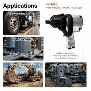 Llave de impacto neumática HY-962C 1 pulgada con mango de pistola, herramienta metálica para reparación automotriz - Product Image 5