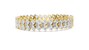 ชุดกำไลข้อมือเพชรทรงลูกแพร์เคลือบโรเดียมหรูหรา ผลิตในห้องปฏิบัติการ ตัวเรือนทองคำขาว 18 กะรัต สำหรับงานแต่งงานและงานหมั้นของผู้หญิง - Product Image 2