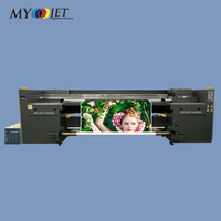 MYJET 10 pies 3,2 M Uv Hybrid Inkjet Impresora de gran formato Roll to Roll UV Impresora en papel tapiz de cuero Impresora de lona 3200
