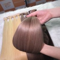 Extensions de cheveux vierges Remy non traités de haute qualité en gros, couleurs personnalisées, pointe plate en kératine, super double drawn