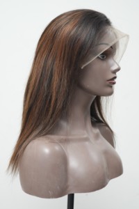 Perruque Full Lace en Cheveux Indiens Remy, Longue, Marron Clair, avec Baby Hair, Base en Dentelle Suisse, Taille Moyenne, Perruque Frontale - Product Image 4