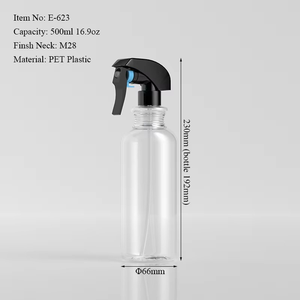 500ml 16oz Clear PET <b>Plastic</b> Round Trigger <b>Spray</b> <b>Bottle</b> for Dish Soap Detergent Car Cleanser - Product Image 6