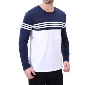 High Quality Men's Raglan Long Sleeve Shirt Cotton Material Plain Customized Full Sleeves Shirt for Men O-neck Breathable <b>Tshirt</b> - Product Image 5
