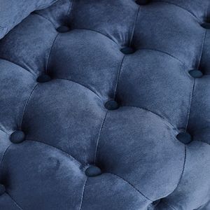 Sedia girevole imbottita in velluto per soggiorno con bottoni con ruote mobili e 3 cuscini inclusi - Product Image 6