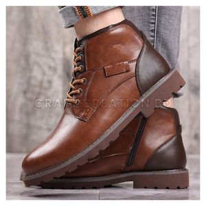 Surplus du Bangladesh : Bottines à lacets 100% authentiques pour hommes, à bout rond, style mode, à semelle épaisse, collection automne, en gros - Product Image 1