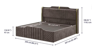 Modern Upholstered Velvet <b>Bed</b> Frame <b>Queen</b> Size Soft <b>Bed</b> <b>with</b> Quilted Headboard and Footboard - Product Image 6