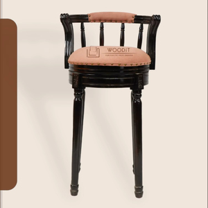 2026 Vintage Style Swivel Bar <b>Stool</b> High Chair Made Of Solid Hardwood & <b>Pink</b> Velvet Upholstered Seated Cushion & Back High <b>Stool</b> - Product Image 1