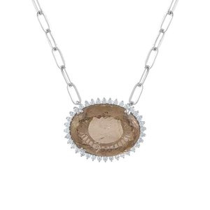 Colgante de Cuarzo Rutilado y Circonita Cúbica en Plata de Ley 92.5 KLSP-50585 - Product Image 1