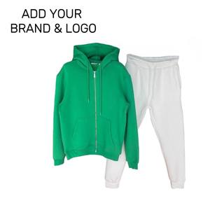 Ropa de marca pulóver unisex polar cuello redondo sudaderas pantalones de chándal conjunto con capucha invierno hombres logotipo personalizado estampado gráfico hoddies - Product Image 2