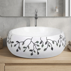 Export Quality Ceramic OEM Sanitary Ware - Golden Color Retro Round Model Table Top Hand Wash Basin, Hot Sell, Made in India - Product Image 3